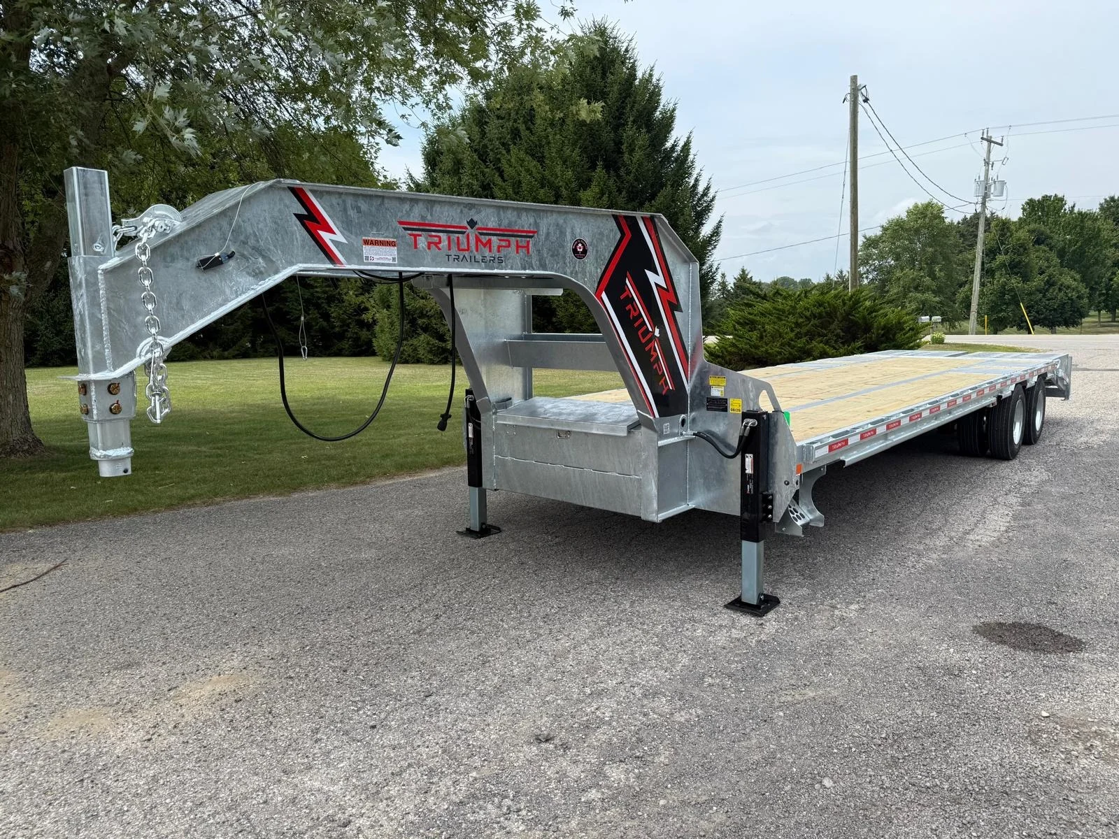 30ft Gooseneck Deckover Trailer 32k Galvanized 16 Ton