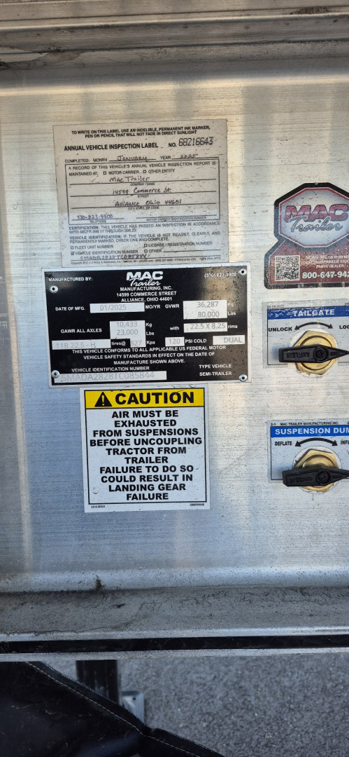 MAC Trailers 28ft Semi Dump Trailer