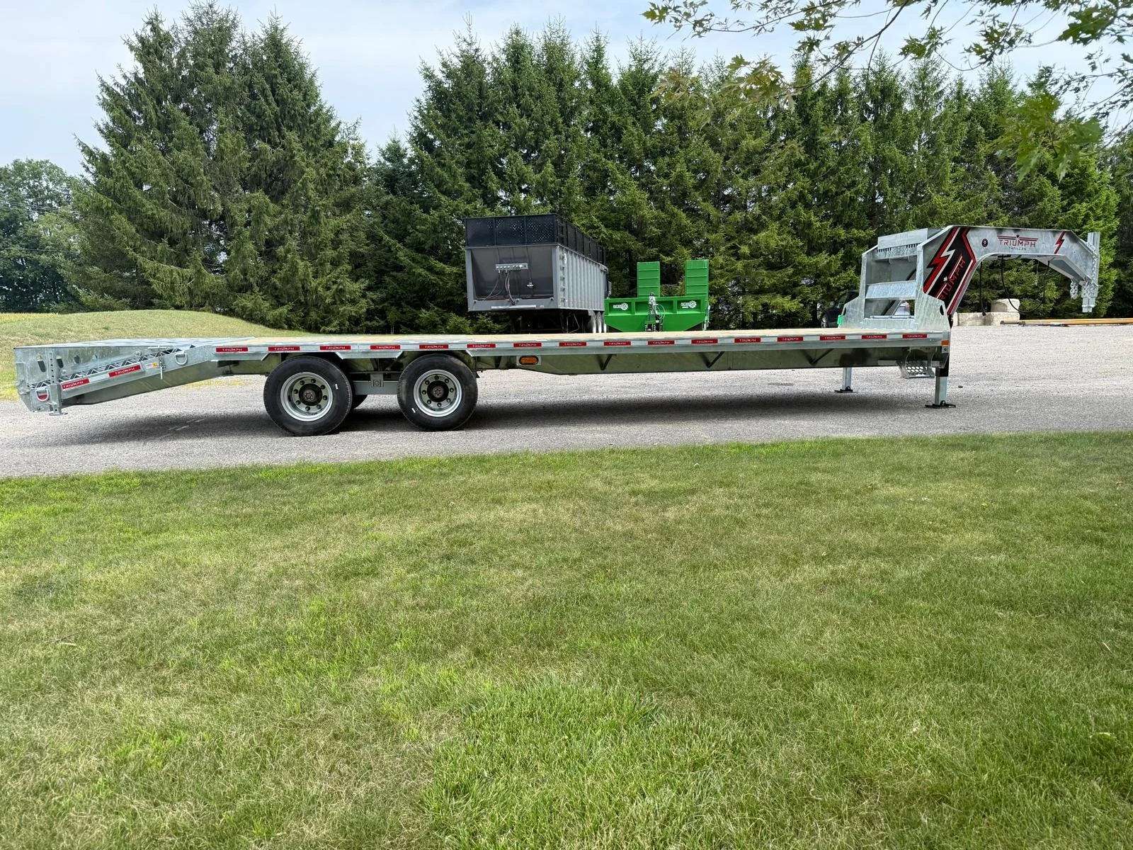 30ft Gooseneck Deckover Trailer 32k Galvanized 16 Ton
