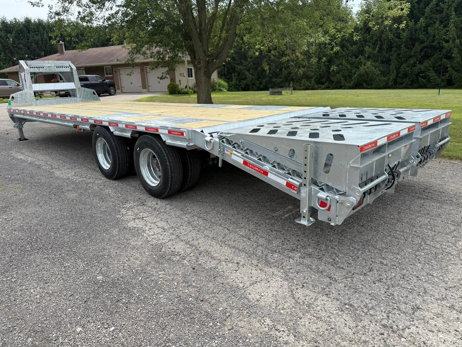 30ft Gooseneck Deckover Trailer 32k Galvanized 16 Ton