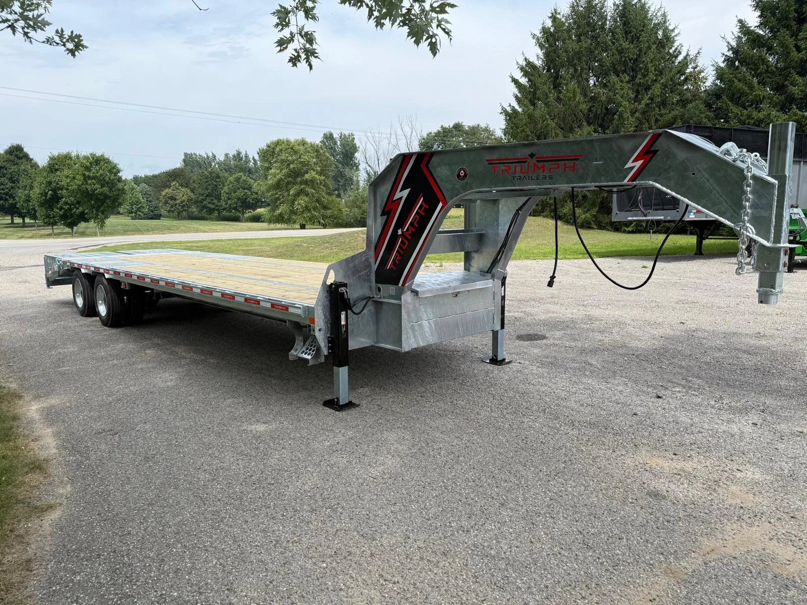 30ft Gooseneck Deckover Trailer 32k Galvanized 16 Ton